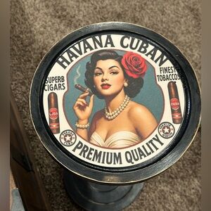 Vintage Havana Cuban Cigar Solid Wood Accent Stand | Martini Table| Drink Table